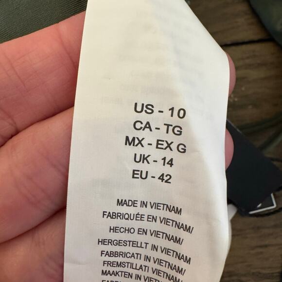 La Blanca NWT Size 10 Saltwater Sands Crocheted Olive Green Triangle Bikini Top - Picture 6 of 11